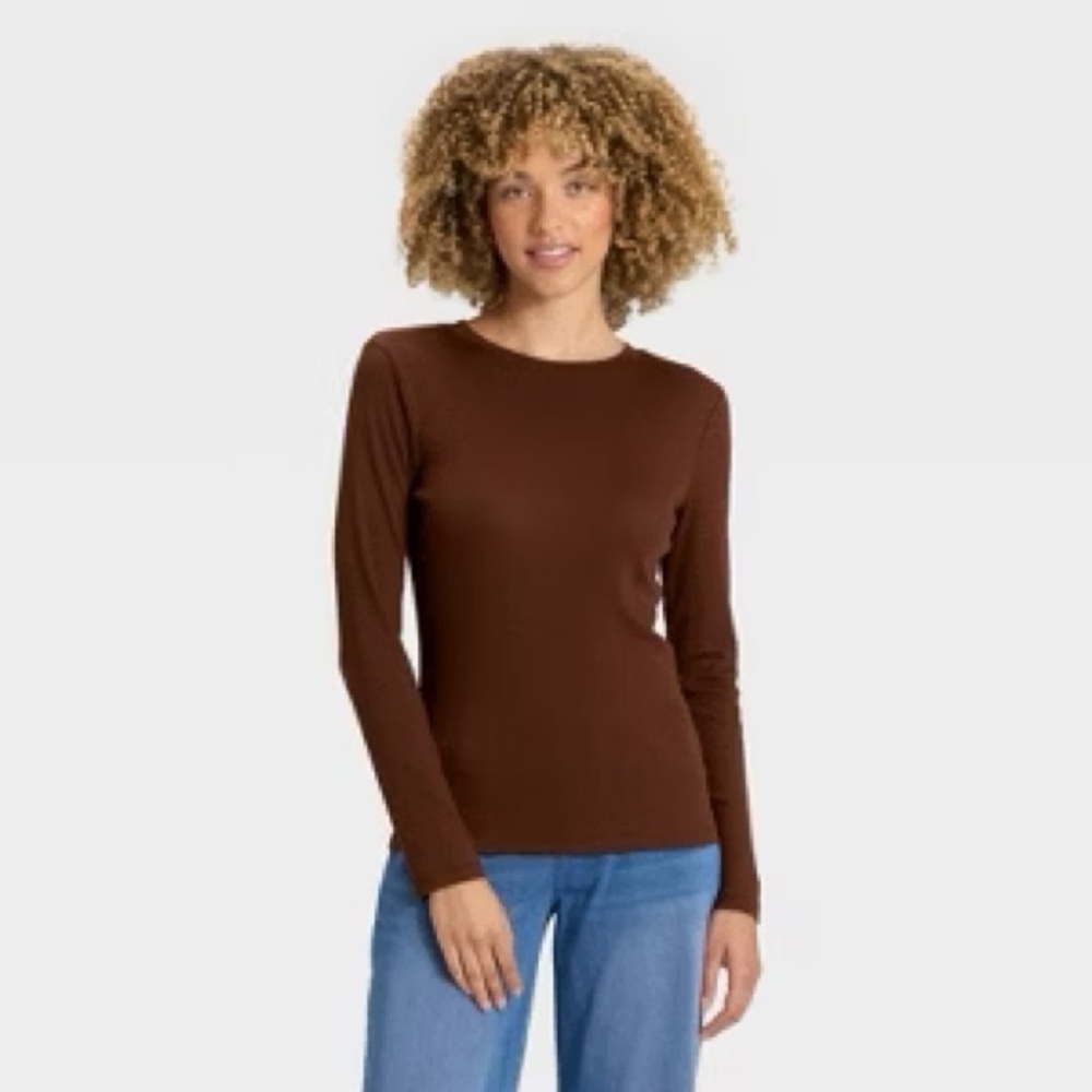 a new day Chocolate Long Sleeve Top